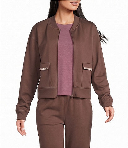 Kinesis Scuba Whipstitch Embroidered Collared Long Sleeve Baseball Bomber Coordinating Jacket