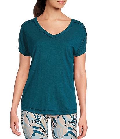 Kinesis V-Neck Raw Edge Dolman Tee