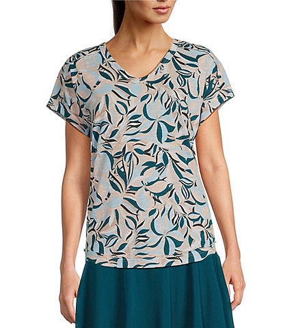 Kinesis V-Neck Raw Edge Dolman Tee