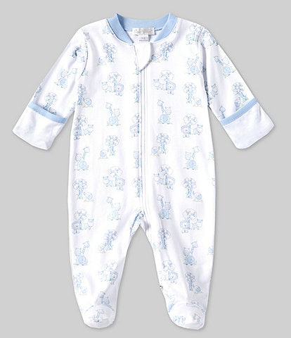 Kissy Kissy Baby Boys Newborn-9 Months Long Sleeve Gingham Jungle Footie Coveralls