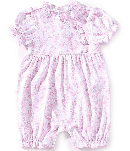 Kissy Kissy Baby Girls Newborn-24 Months Puffed-Sleeve Old English Roses Romper