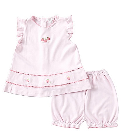 Kissy Kissy Baby Girls Newborn-24 Months Ruffle Sleeve Strawberry Top & Solid Pants Set