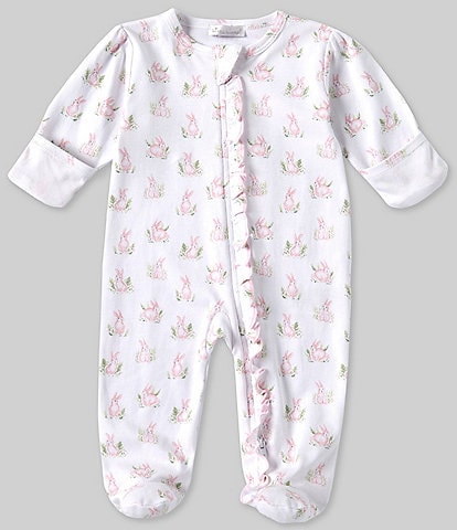 Kissy Kissy Baby Girls Newborn-9 Months Long Sleeve Cotton Tail Footie Coveralls