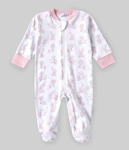 Kissy Kissy Baby Girls Newborn-9 Months Long Sleeve Gingham Jungle Footie Coveralls