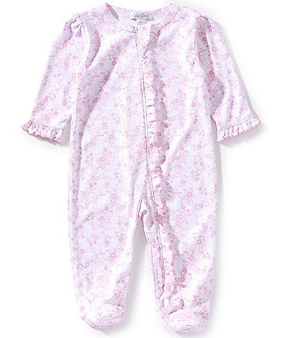 Kissy Kissy Baby Girls Newborn-9 Months Long-Sleeve Old English Roses Printed Footed Coverall