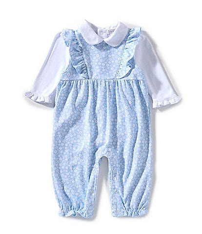 Kissy Kissy Baby Girls Sleeveless Fall Bloom Coverall & Long-Sleeve Bodysuit Set