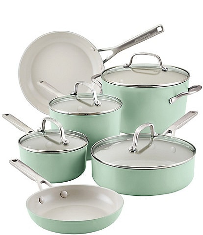 KitchenAid Hard Anodized Ceramic Nonstick 10-Piece Cookware Pots and Pans Set