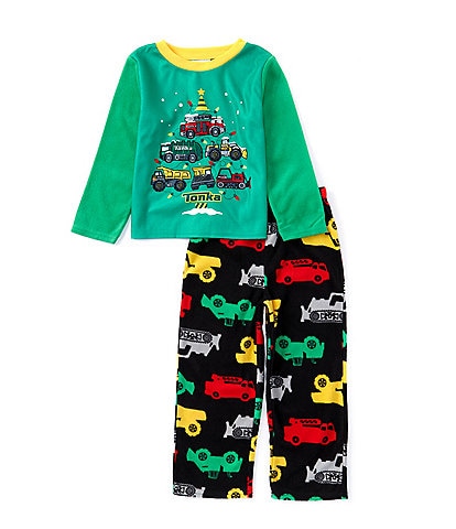 Komar Kids Little Boys 2T-4T Long Sleeve Tonka Truck Pajama Top and Pant Set