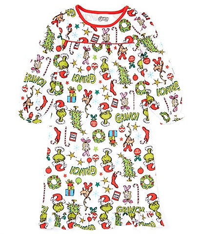 Komar Kids Little/Big Girls 2T-10 Long Sleeve Grinch Christmas Gown