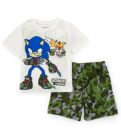 Komar Kids Little/Big Boys 4-10 Short Sleeve Sonic T-Shirt & Short Set
