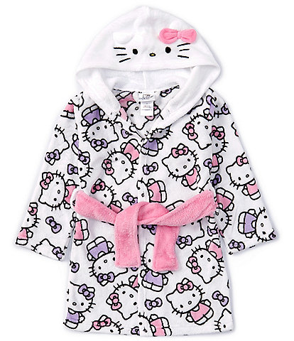 Komar Kids Little/Big Girls 4-10 Long Sleeve Hello Kitty Printed Wrap Robe