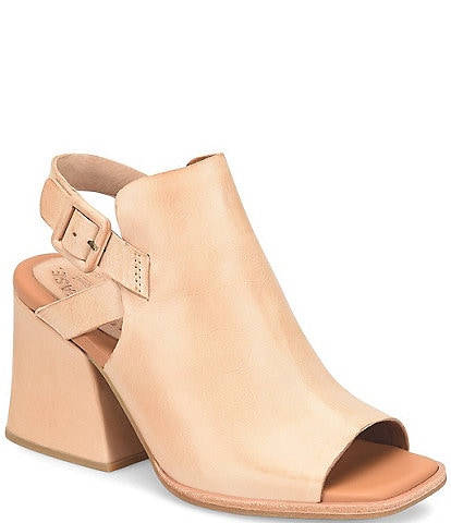 Kork-Ease Cline Leather Slingback Block Heel Sandals