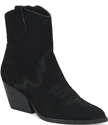 Kork-Ease Dallas Suede Mesh Inset Pointed Toe Western Booties