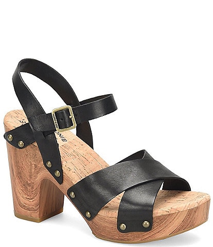 Kork-Ease Drew Leather Cross Banded Platform Sandals