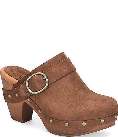 Kork-Ease Gemini Suede Studded Platform Mule Clogs