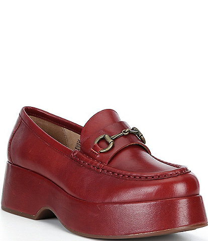 Kork-Ease Parson Leather Bit Buckle Platform Loafers