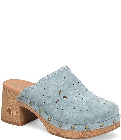 Kork-Ease Tomika Woven Suede Block Heel Mule Clogs