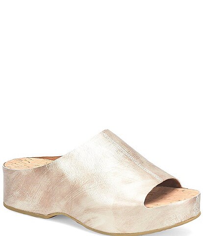 Kork-Ease Yazmin Metallic Leather Overlasted Slides