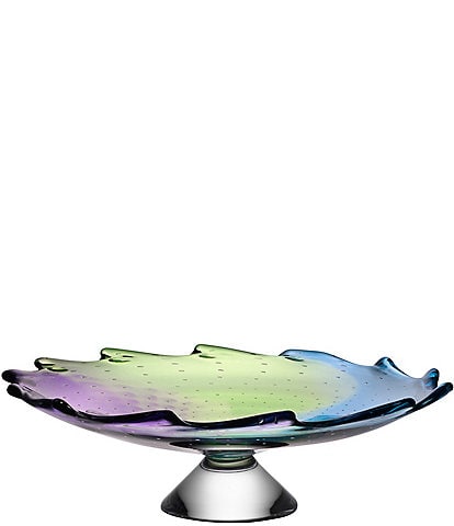 Kosta Boda Poppy Glass Abstract Decorative Multi Colored Ombre Dish Stand