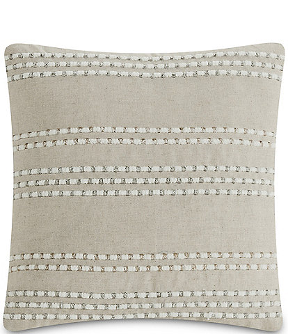 Kravet Couching Striped Embroidered Square Decorative Pillow