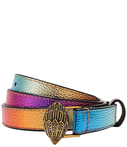 Kurt Geiger London .78#double; Metallic Rainbow Belt