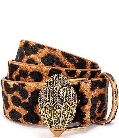 Kurt Geiger London 1.5" Leopard Haircalf Belt