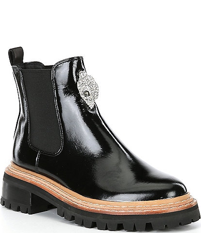 Kurt Geiger London Belgravia Chelsea Patent Leather Boots