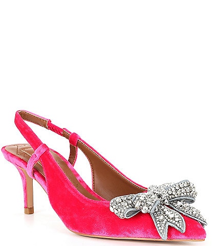 Rose Pink Velvet Block Heels, Velvet Bow Heels, Fuchsia Pumps, Rose Pink  Wedding Shoes, Pink Bridal Shoes, Velvet Pumps ''maddie'' 