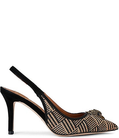 Kurt Geiger London Belgravia Woven Crosshatch Slingback Pumps