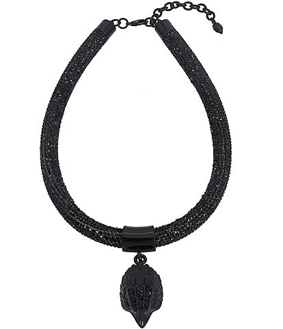 Kurt Geiger London Black Signature Eagle Rope Collar Necklace