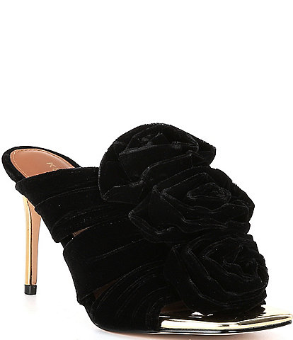 Kurt Geiger London Bloom Velvet Flower Mules