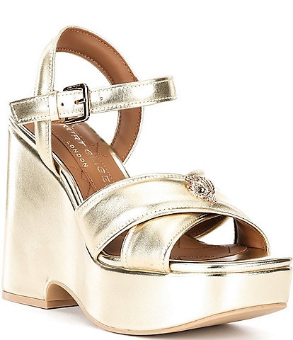 Kurt Geiger London Chelsea Cross Band Platform Wedge Sandals