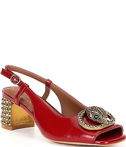 Kurt Geiger London Chelsea Embellished Slingback Peep Toe Pumps