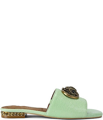 Kurt Geiger London Chelsea Patent Embossed Leather Slide Sandals