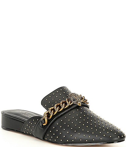 Kurt Geiger London Chelsea Studded Chain Detail Leather Mules