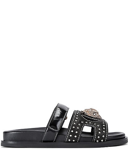 Kurt Geiger London Eagle Stud Cutout Slide Sandals