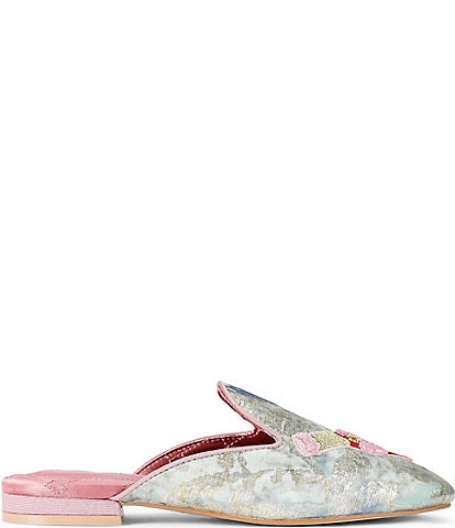 Kurt Geiger London Embroidered Birthday Patch Printed Jacquard Flat Mules