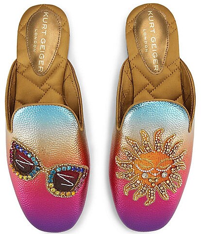 Kurt Geiger London Embroidered Sunset Ombre Flat Mules