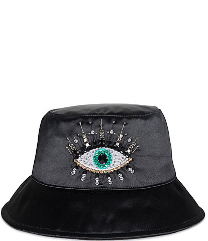 Kurt Geiger London Evil Eye Crystal Embellished Bucket Hat