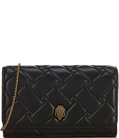 Kurt Geiger London Extra Mini Leather Quilted Wallet On Chain Crossbody Bag