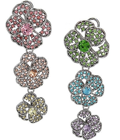 Kurt Geiger London Flower Multi Stone Linear Earrings