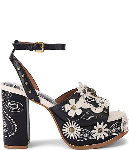 Kurt Geiger London Flower West Block Heel Platform Sandals