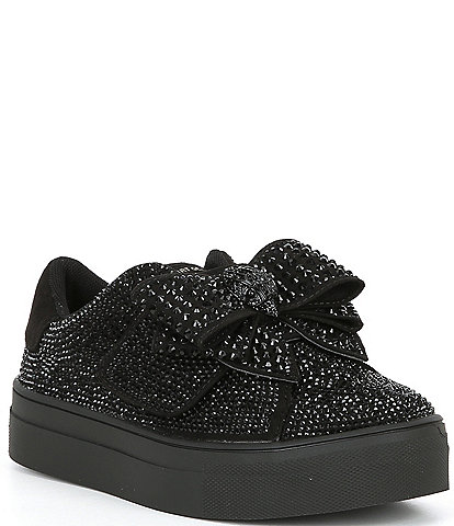 Kurt Geiger London Girls' Laney Allover Rhinestone Bow Sneakers (Toddler)