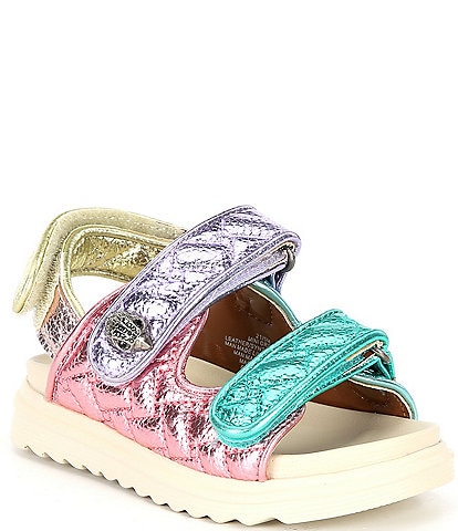 Kurt Geiger London Girls' Mini Orson Quilted Leather Sandals (Toddler)