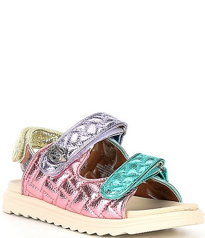 Kurt Geiger London Girls' Mini Orson Quilted Metallic Leather Sandals (Youth)