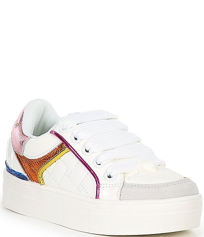 Kurt Geiger London Girls' Southbank Metallic Quilted Platform Sneakers (Youth)