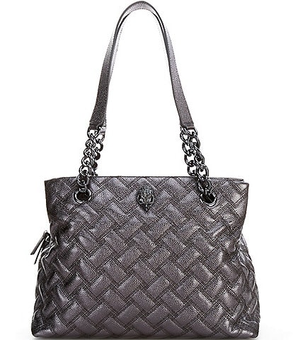 Kurt Geiger London Kensington Gunmetal Leather Tote Bag