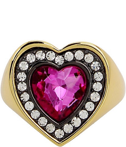 Kurt Geiger London Halo Heart Crystal Cocktail Ring