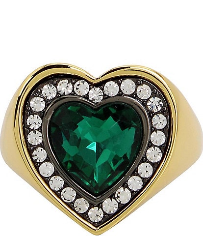 Kurt Geiger London Halo Heart Crystal Cocktail Ring