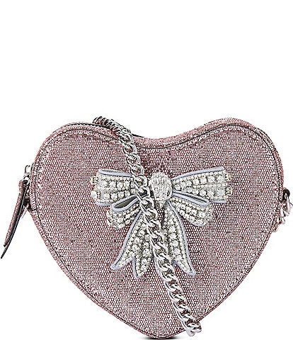 Kurt Geiger London Kensington Bow Glitter Heart Crossbody Bag